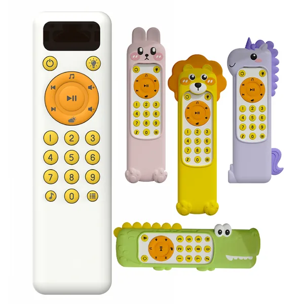 CPS306502 Early education toy set2PSC + silicone cover(lion, rabbit, unicorn, crocodile)