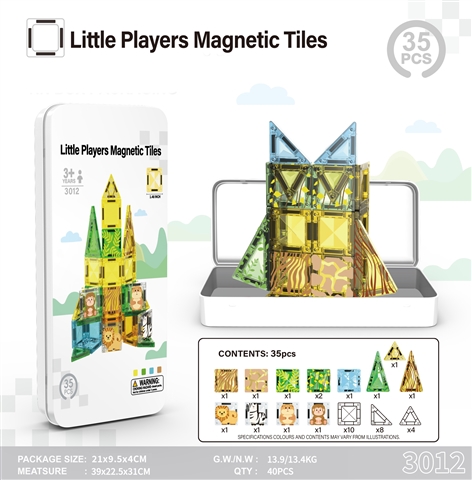 CPS351652 3.75-inch magnetic tiles, grassland theme, 35 pieces