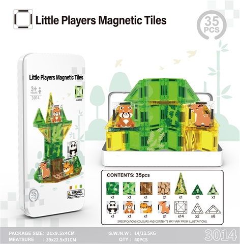 CPS351654 3.75-inch Magnetic Building Blocks Forest Set, 35 pieces