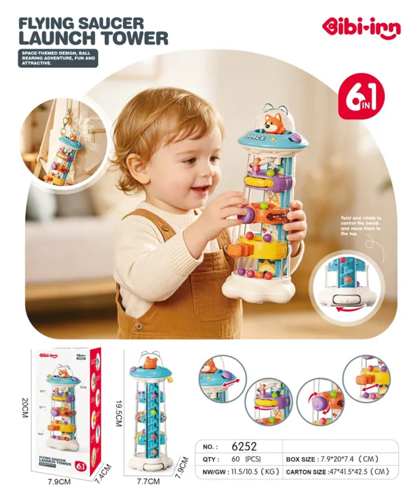 CPS350983 UFO Flying Disc Launch Tower Challenge Toy