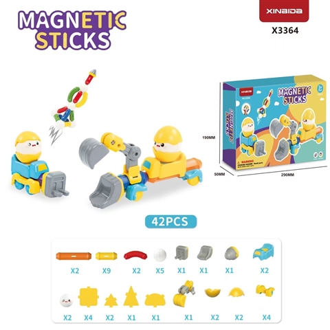 CPS351351 Mini Construction Vehicle Magnetic Sticks