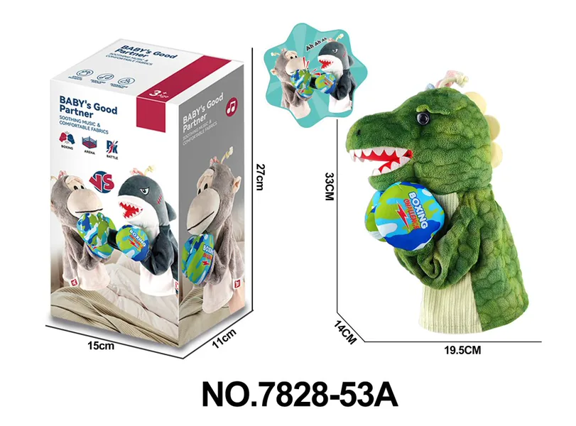 MimoLudo Dinosaurio Boxer de Peluche Interactivo – Juguete para Padres e Hijos, Alivio de Estrés y Educativo, Peluche con Sonido y Vibración · imagen de producto