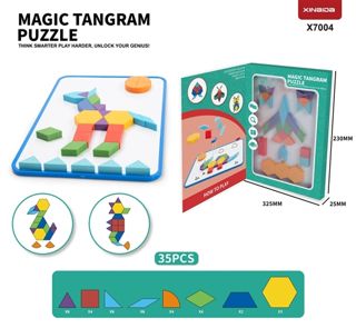 Tangram Clásico Magnético Translúcido – Set de Construcción 3D con Pintura sin Horno · imagen de producto