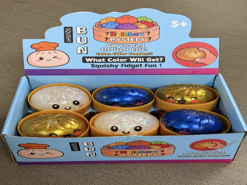 MimoLudo Glitter Gelatin Smiling Bun – Squishy Sorpresa en Caja Ciega para Mayoreo · imagen de producto