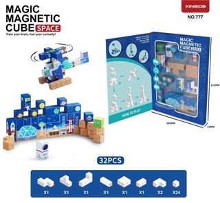Set de Construcción Magnética 3D MimoLudo – 30 Piezas con Paneles Translúcidos y Pintura · imagen de producto