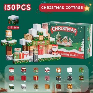 Christmas Cottage – Set de Bloques Magnéticos Permanentes para Construcción Libre, Juego de Roles y Aprendizaje Temprano · imagen de producto