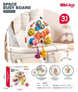 Tablero Sensorial Espacial 3 en 1 – Juguete Montessori de Viaje con Engranajes y Hebillas Fijas (CPS351206) · imagen de producto