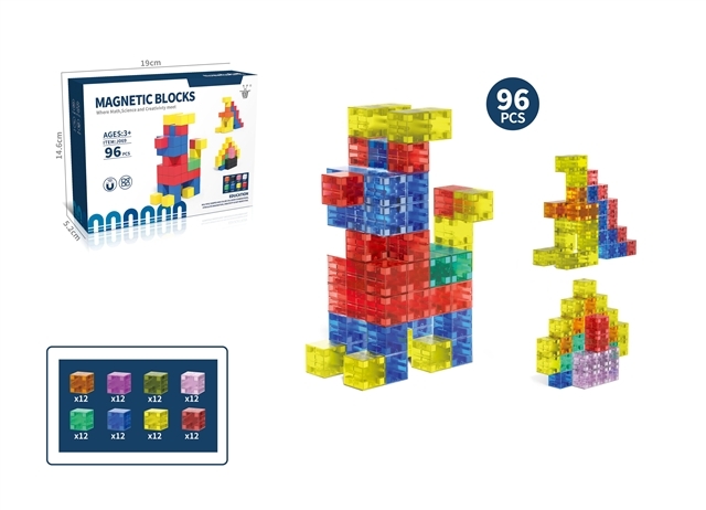 Set de 96 bloques magnéticos transparentes – MimoLudo (CPS302741) · imagen de producto