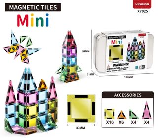 Mini Magnetic Tiles – Bloques Magnéticos Translúcidos con Pintura DIY (48 pz/caja, 144 pz MOQ) · imagen de producto